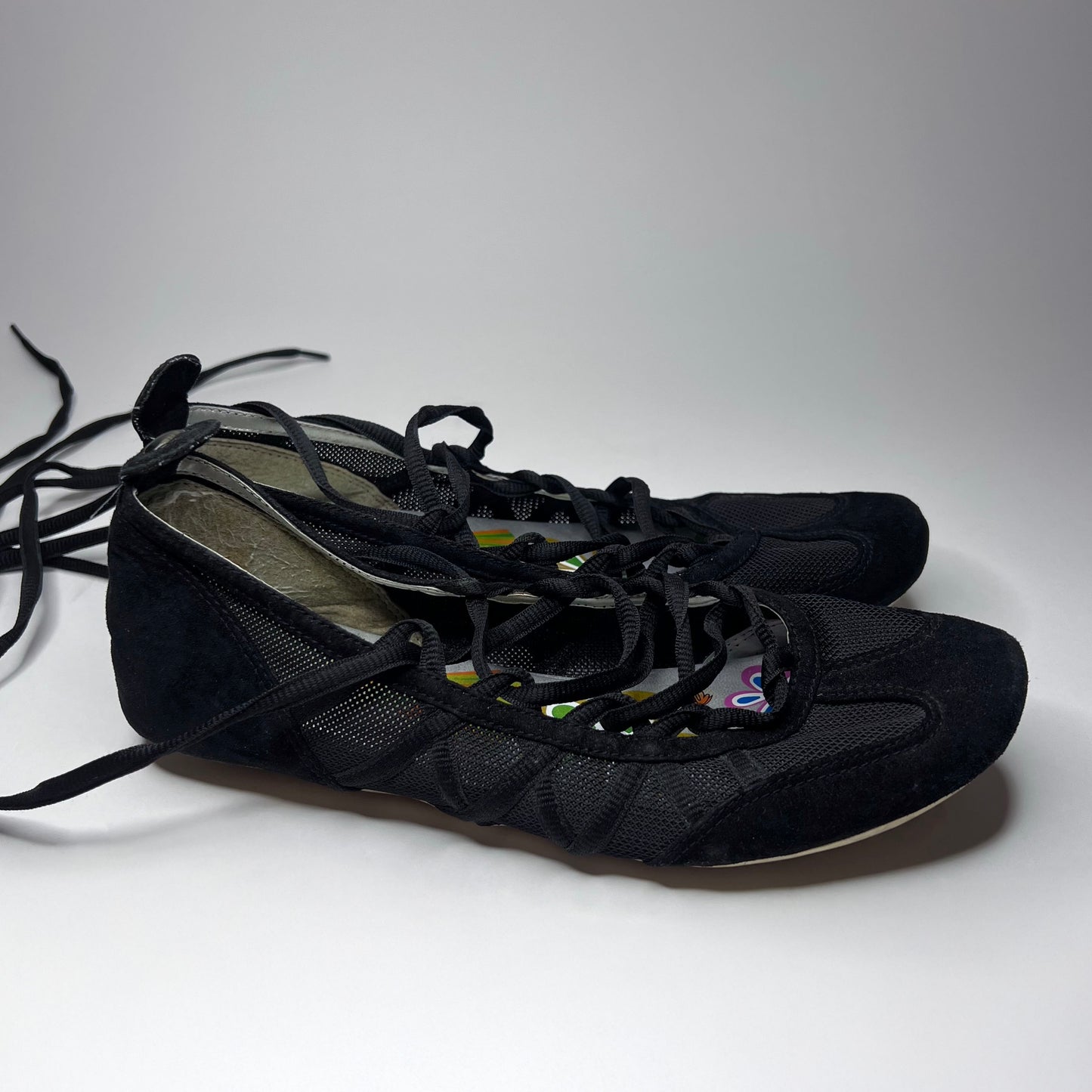 Vintage Lace Up Ballet Flats