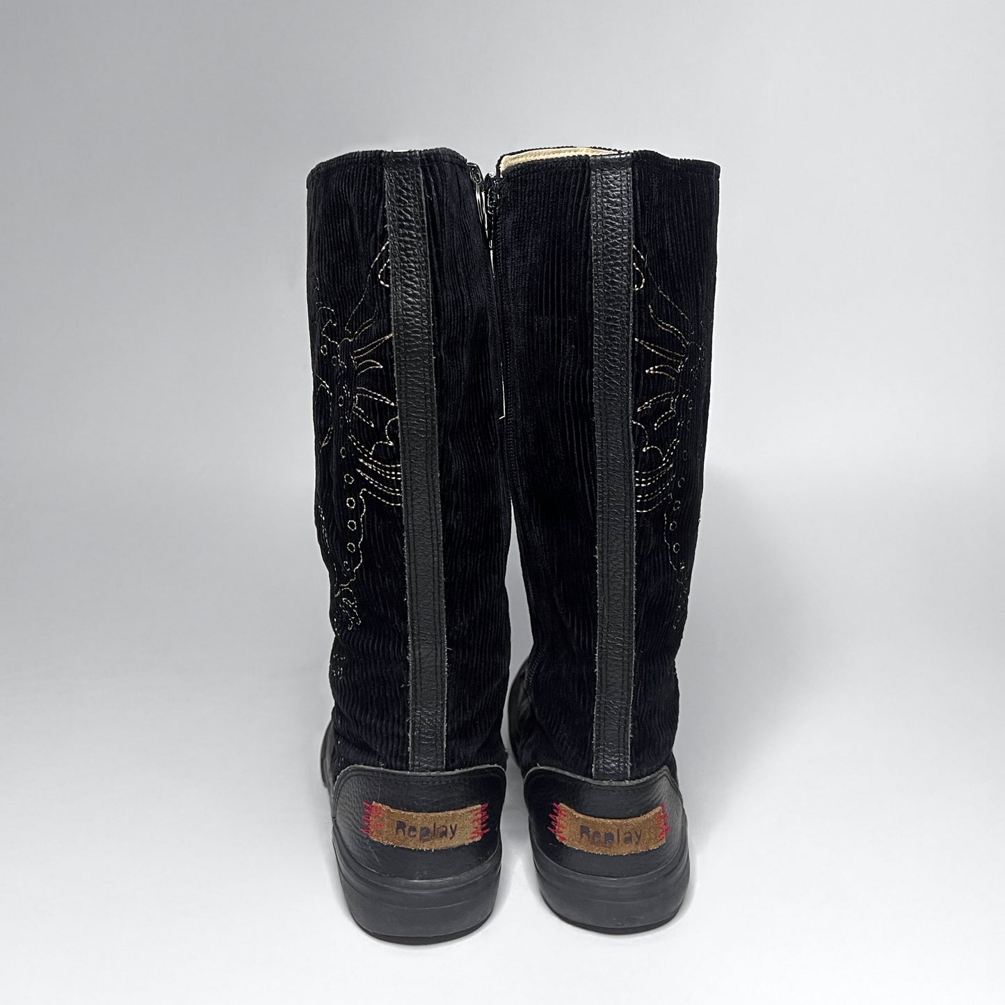 Replay Vintage Black Boxing Boots