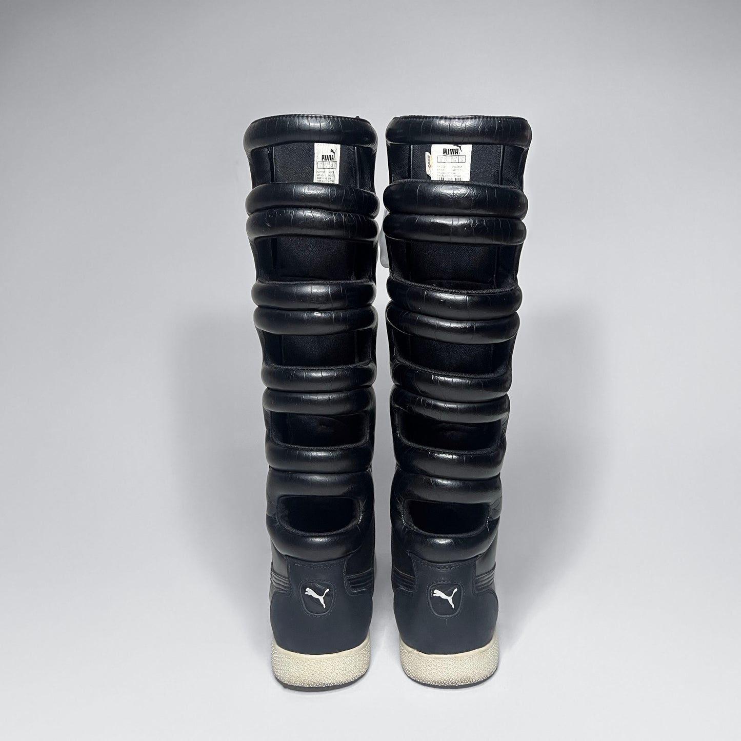 Puma First Round Vintage Cutout Black Leather Boxing Boots