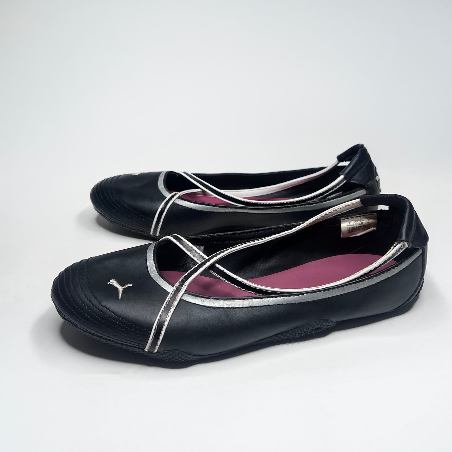 Puma Vintage Black Leather Ballet Flats
