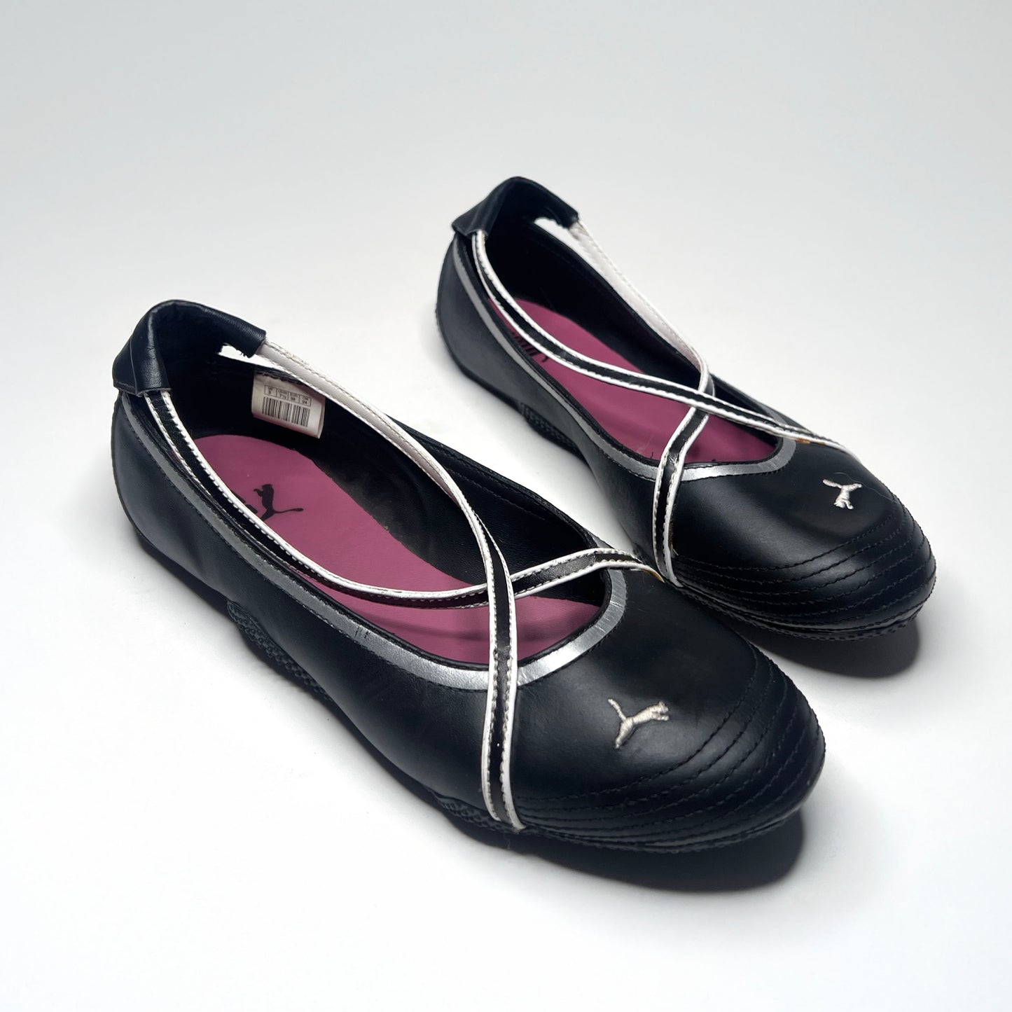 Puma Vintage Black Leather Ballet Flats