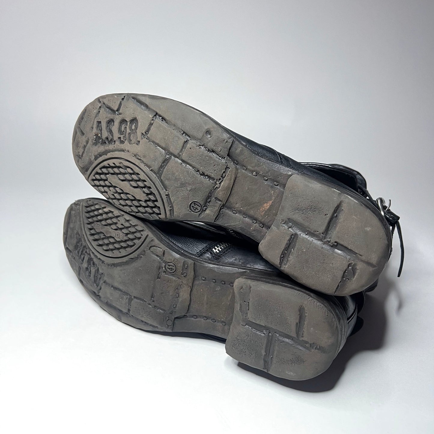 A.S.98 Black Leather Ankle Boots