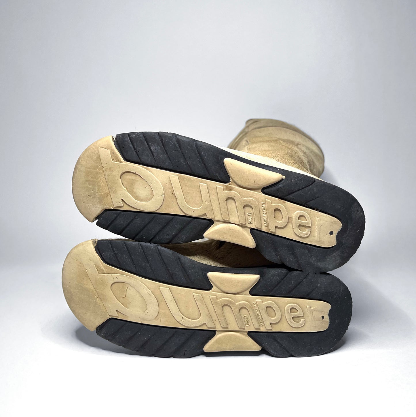 Bumper Beige Pony Hair Knee High Boots