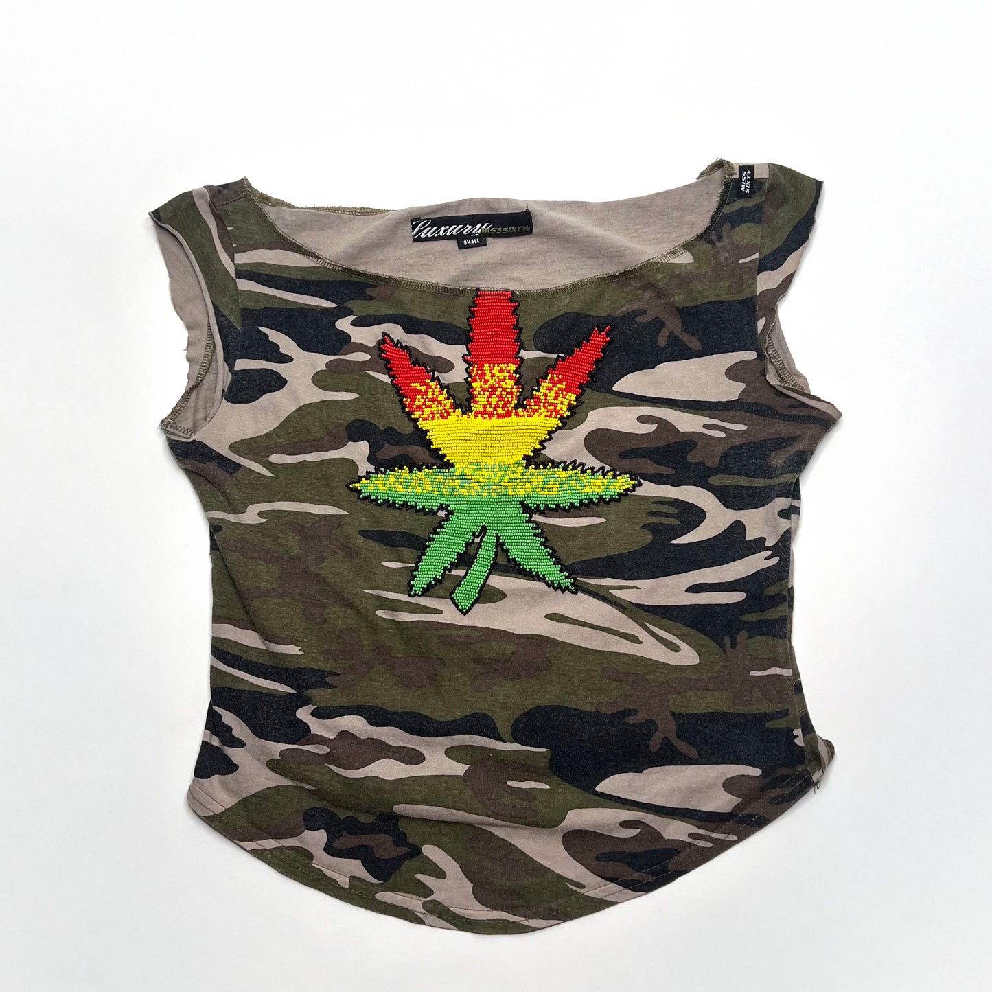 Miss Sixty Camo Print Y2K Top