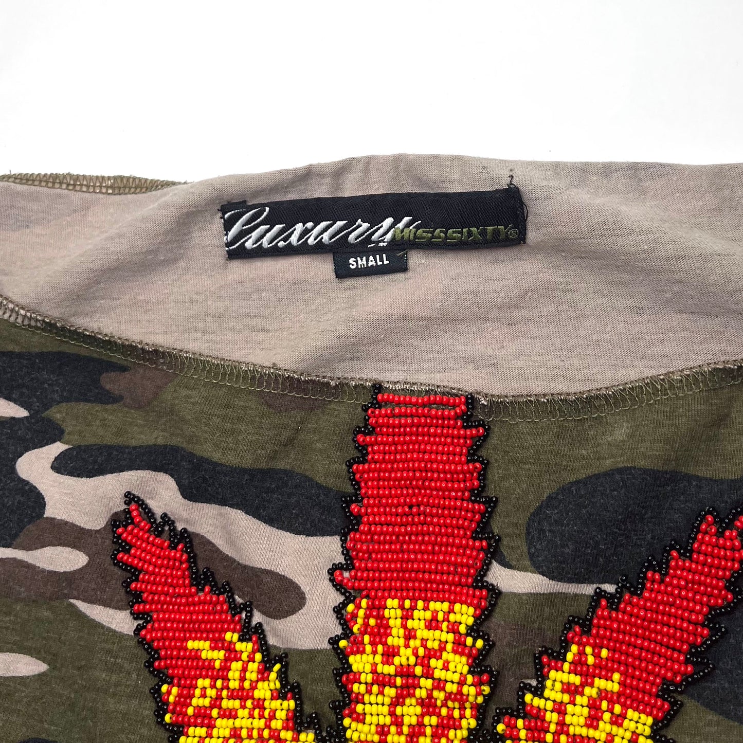 Miss Sixty Camo Print Y2K Top