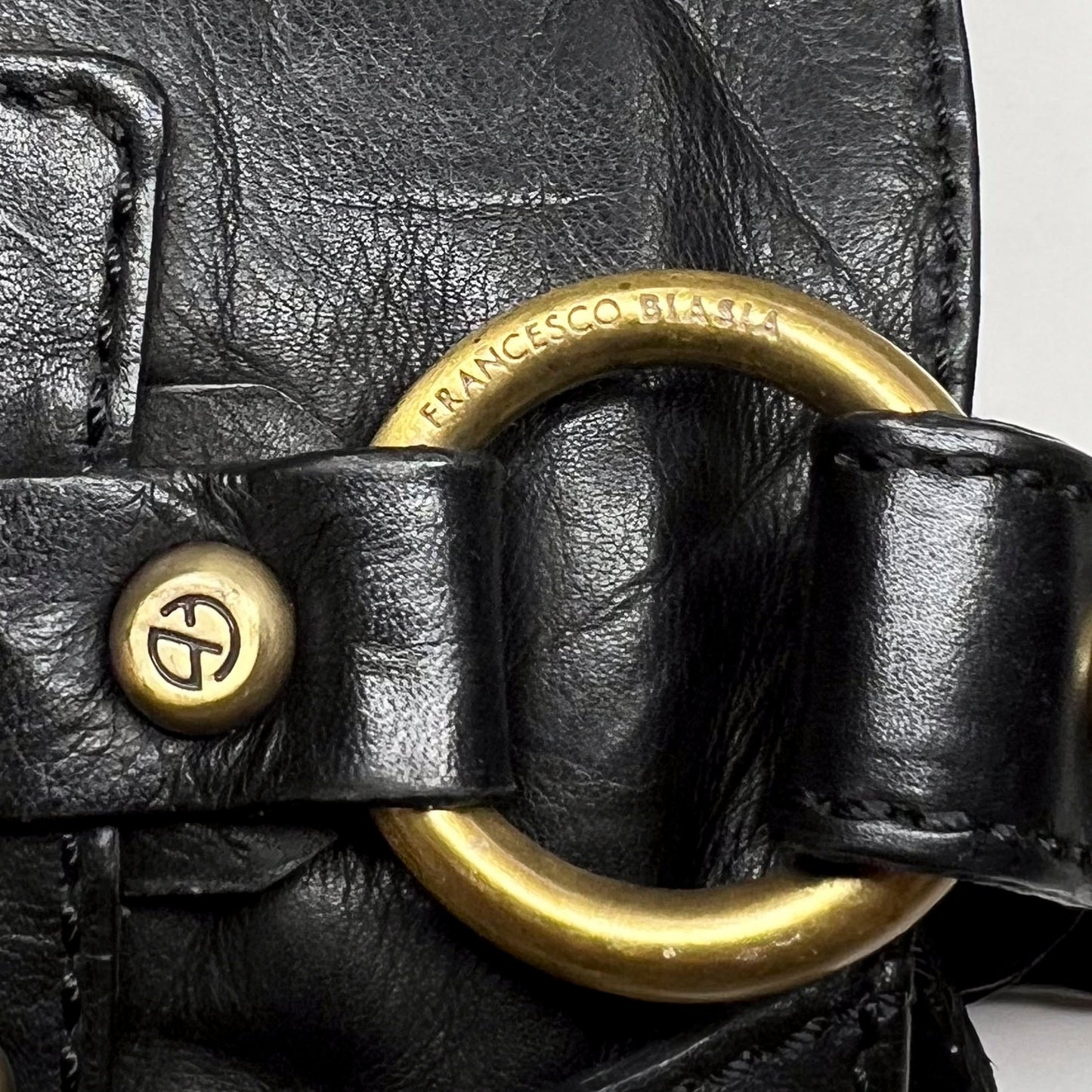 Vintage Francesco Basia Black Leather Small Bag