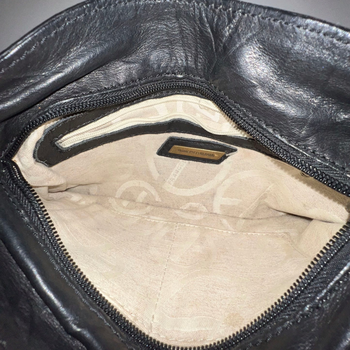 Vintage Francesco Basia Black Leather Small Bag