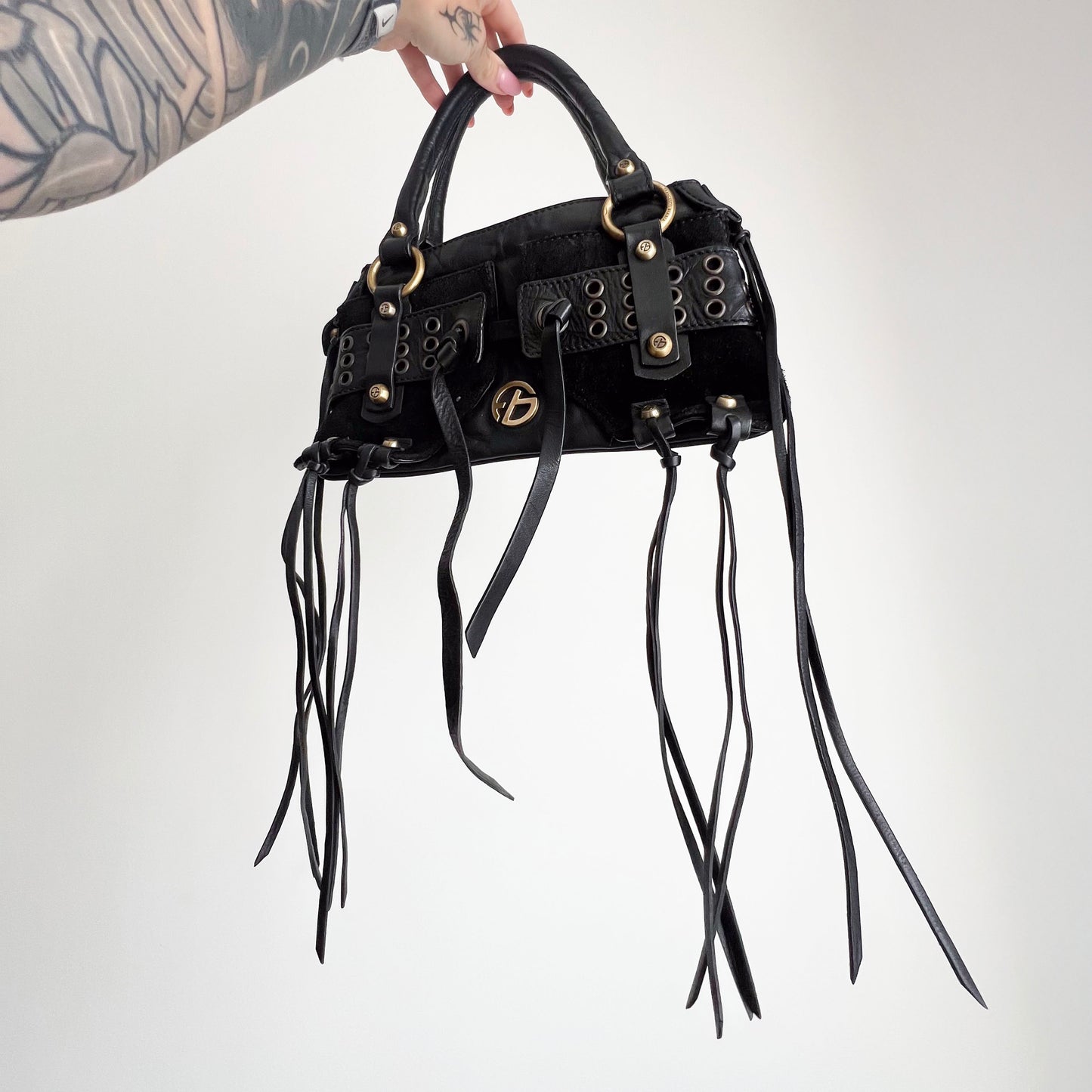 Vintage Francesco Basia Black Leather Small Bag