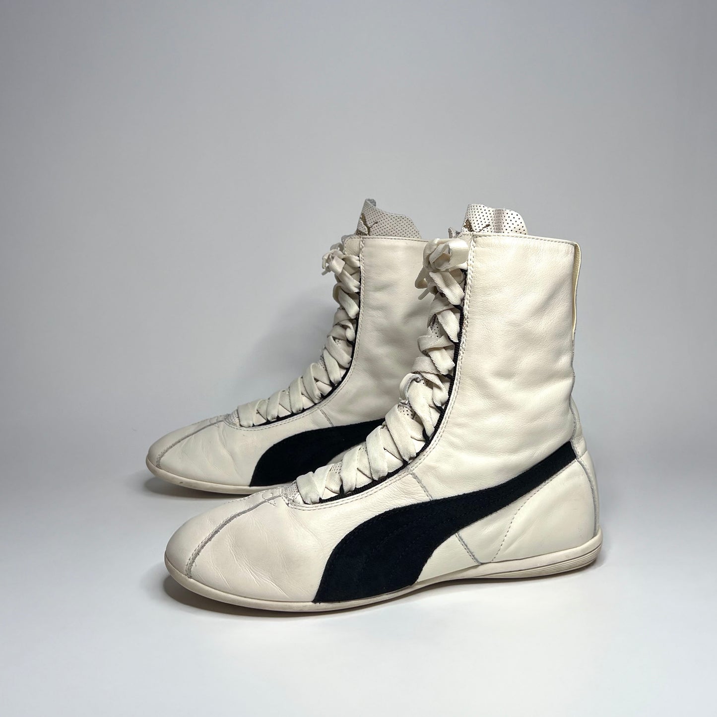 Puma Vintage White Leather Boxing Boots