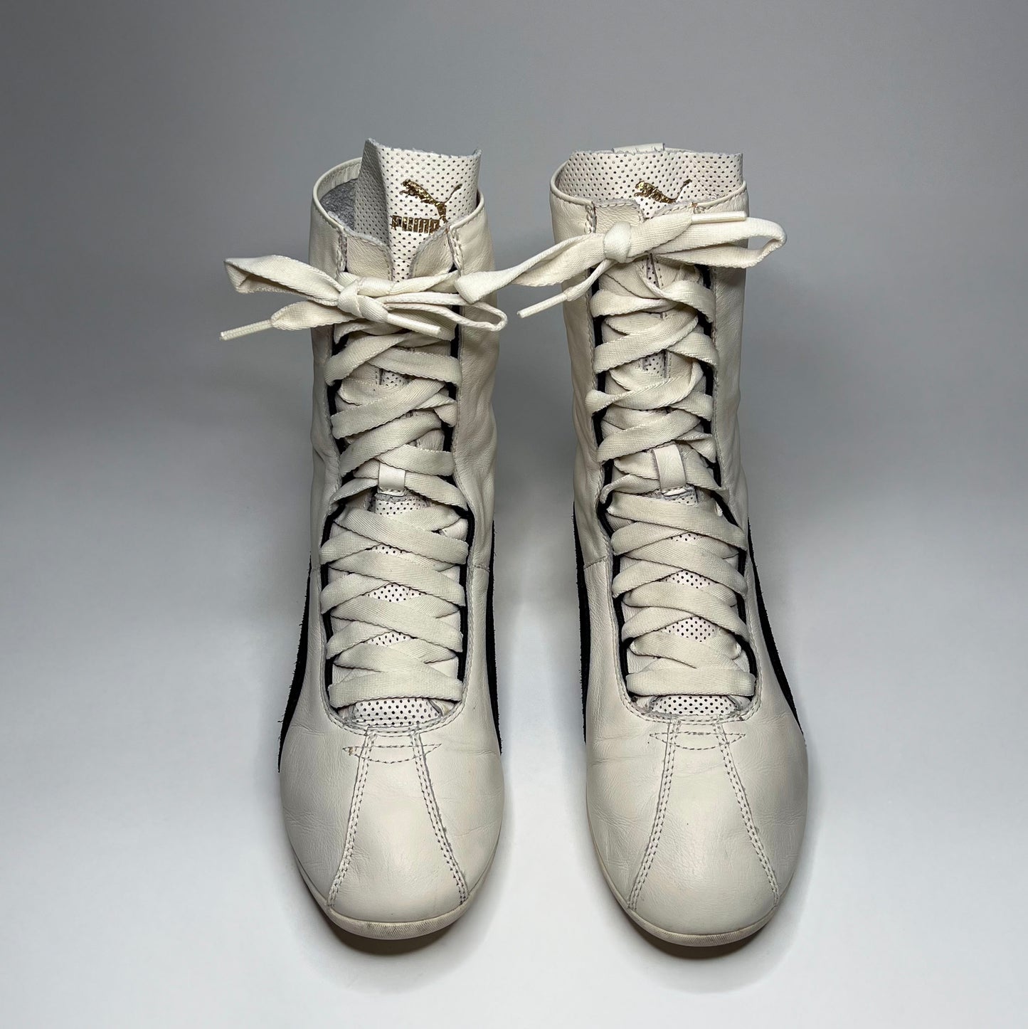 Puma Vintage White Leather Boxing Boots
