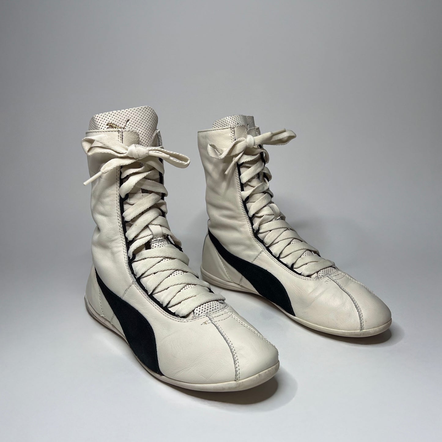 Puma Vintage White Leather Boxing Boots