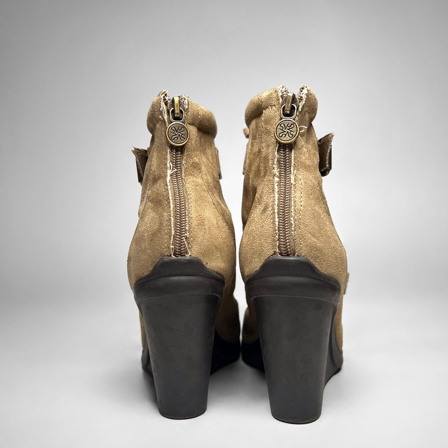 Vintage Vera Wang Marant Style Wedge Beige Leather Sneakers US 7.5