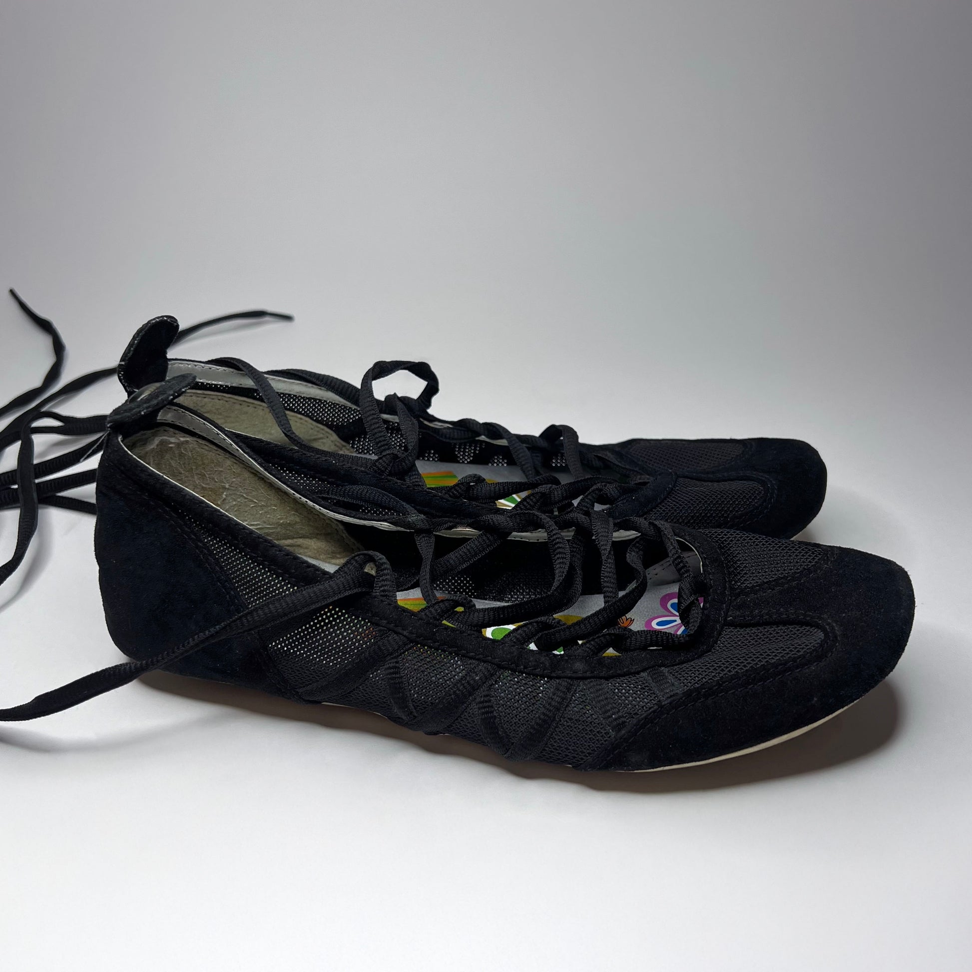 Vintage Lace Up Ballet Flats
