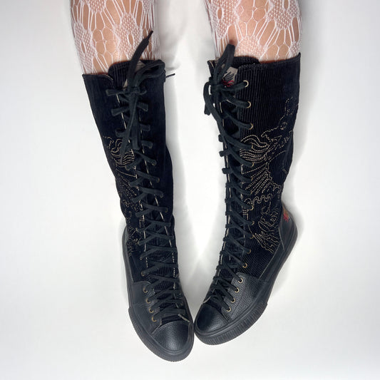 Replay Vintage Black Boxing Boots