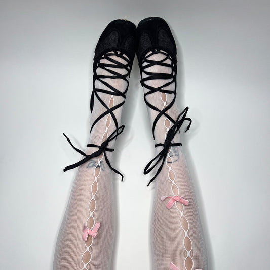 Vintage Lace Up Ballet Flats