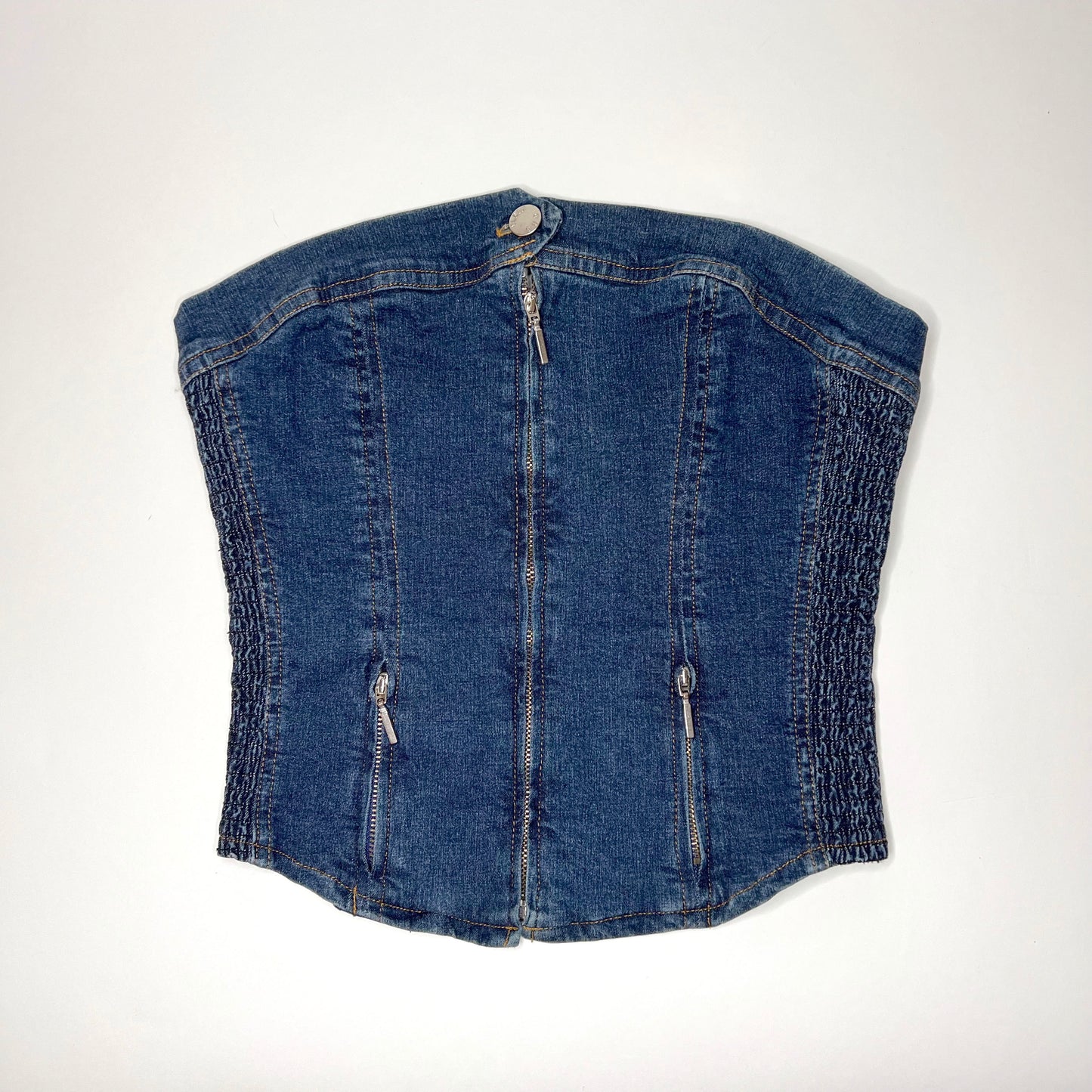 Plein Sud Jeans Denim Corset Tube Top