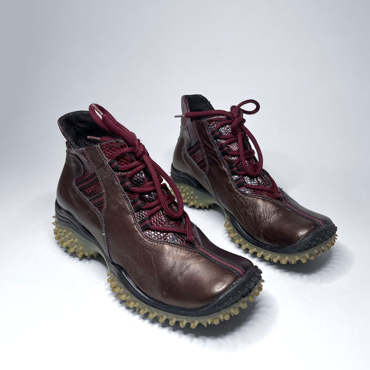 Vintage Burgundy Miu Miu Inspired Bubble Sole Patent Leather Shoes / EUR 37