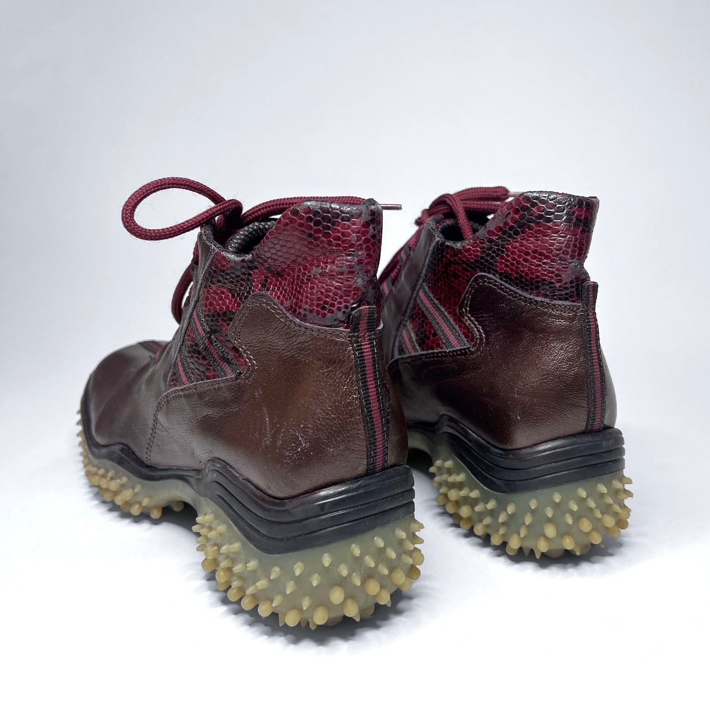 Vintage Burgundy Miu Miu Inspired Bubble Sole Patent Leather Shoes / EUR 37