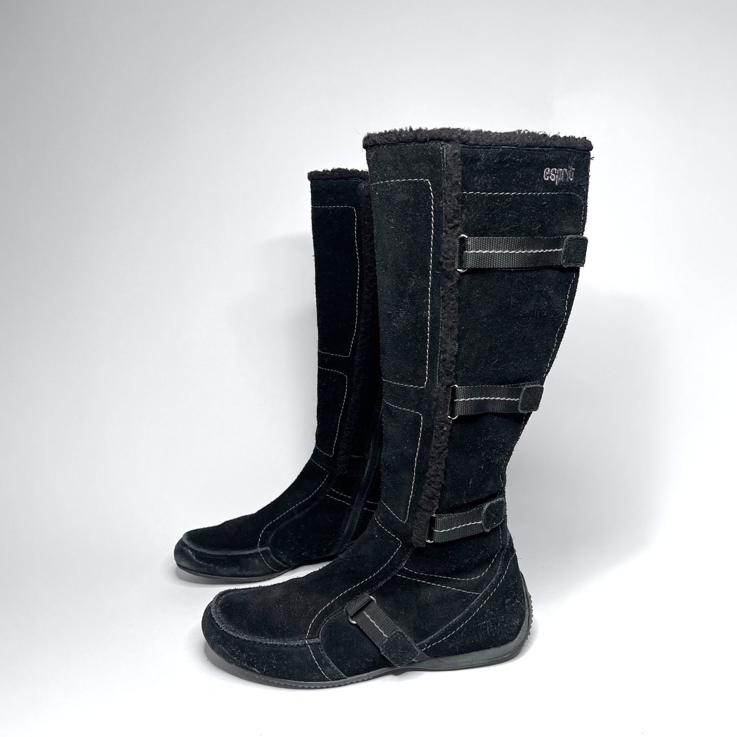 Esprit Vintage Black Leather Boxing Boots