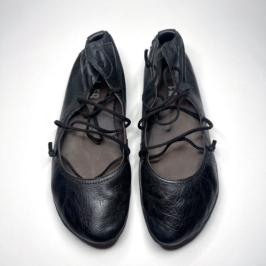 Camper Black Leather Ballet Flats