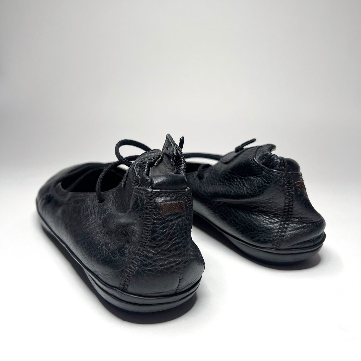 Camper Black Leather Ballet Flats