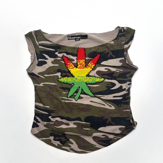 Miss Sixty Camo Print Y2K Top