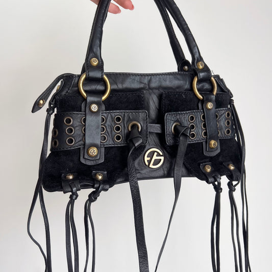 Vintage Francesco Basia Black Leather Small Bag