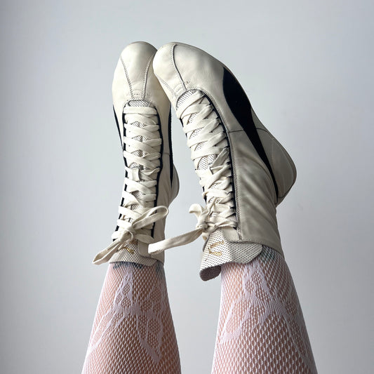 Puma Vintage White Leather Boxing Boots