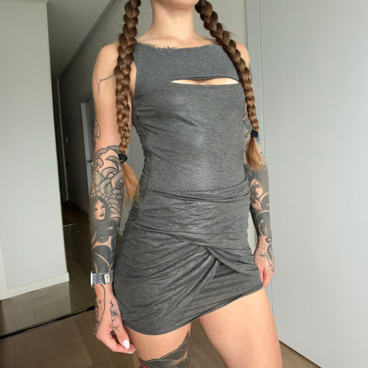 Diesel Grey Bodycon Draped Dress