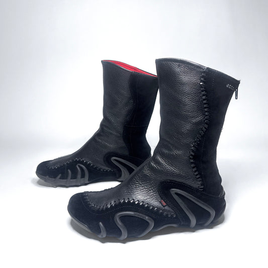 Ecco Vintage Black Leather Boots