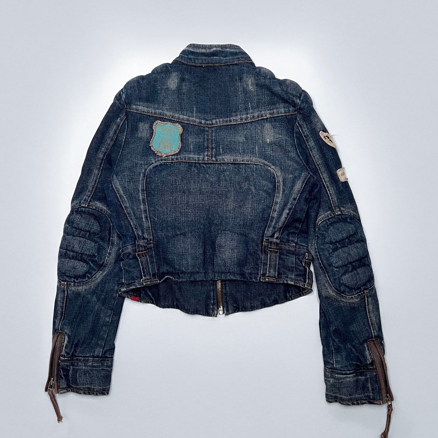 Vintage Esprit Denim Moto Racer Jacket