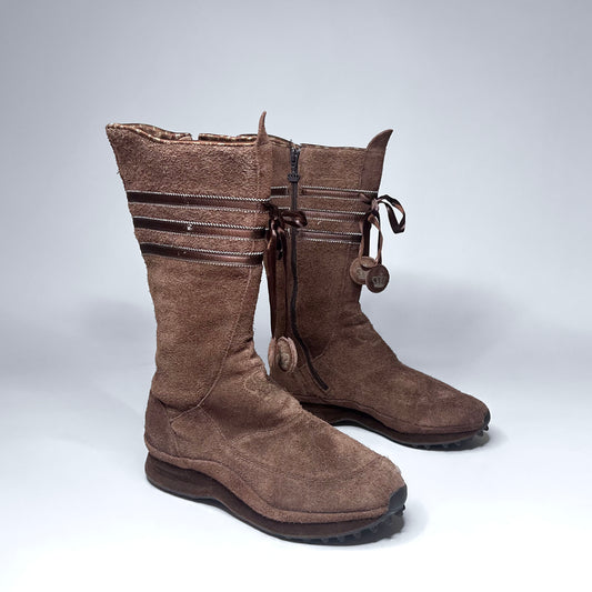 Vintage Adidas Missy Elliot Brown Suede Boots