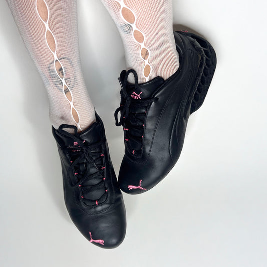 Puma Rare Structure Cat Black Leather Sneakers - US 8.5